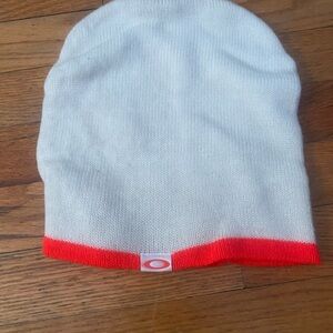 Oakley White and Red Kids Beanie